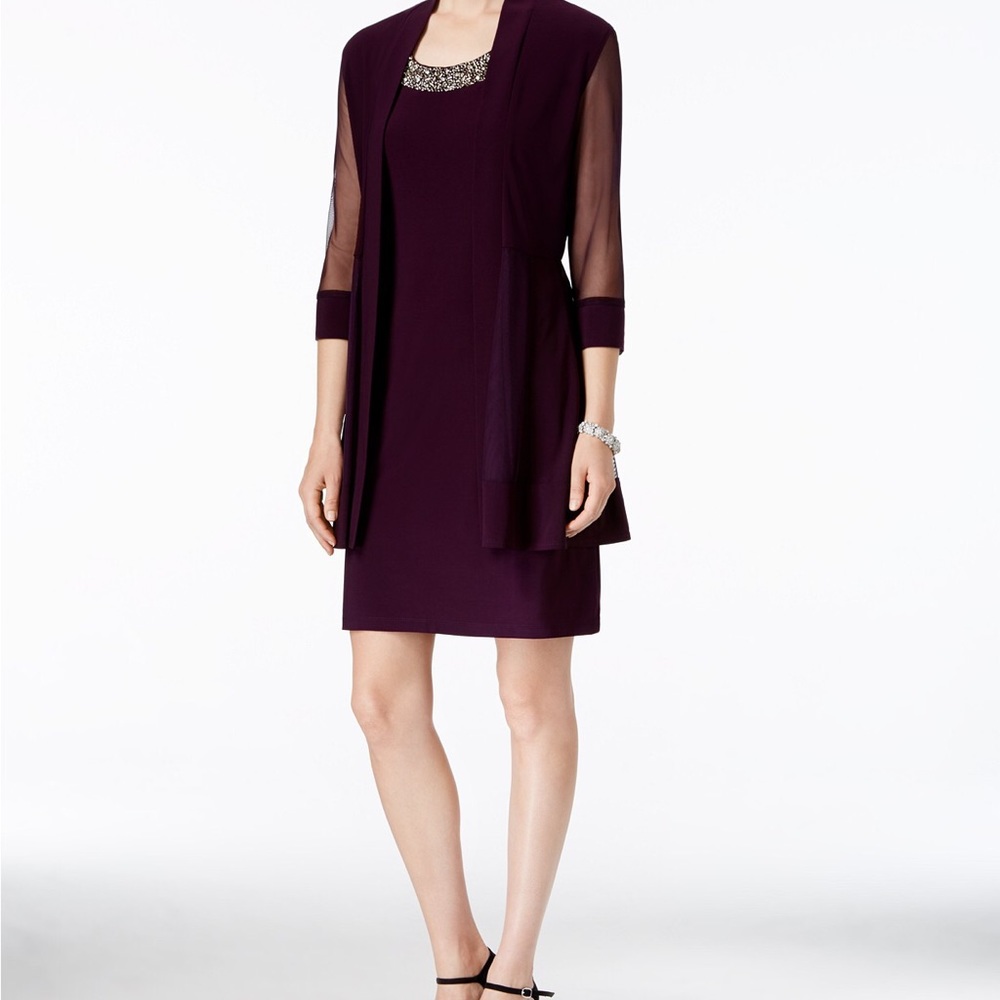 NWT R&M Richards Embellished dress with jacket